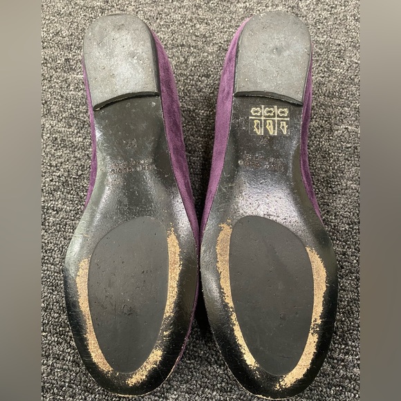 RUE DU JOUR Paris purple suede round toe ballet flats Size 37 - Picture 6 of 6